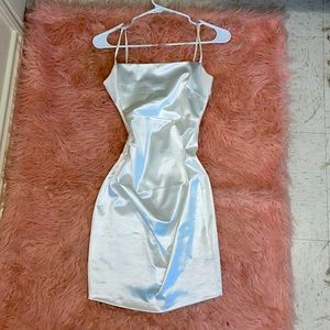 White silk dress